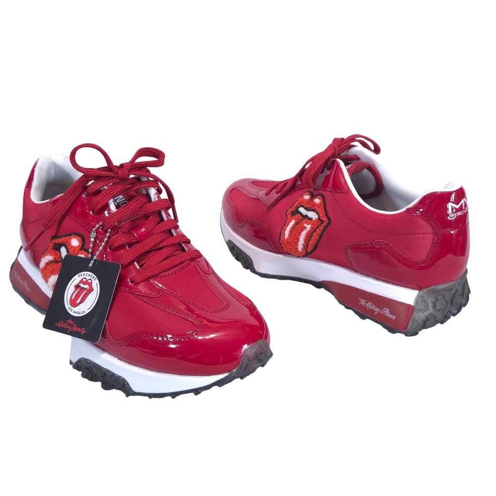 Skechers The Rolling Stones Neo Jogger Womens 8.5 Red RS Lick Sneakers Shoe New